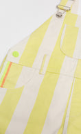 Load image into Gallery viewer, Kids Yellow And White Stripe Cotton Short Dungarees