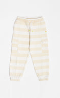 Load image into Gallery viewer, Kids Beige Striped Cotton Cargo Joggers