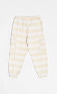 Load image into Gallery viewer, Kids Beige Striped Cotton Cargo Joggers