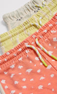 Load image into Gallery viewer, 3-Pack Print Cotton Jersey Shorts In Bright Orange, Yellow, And Blue