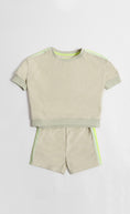 Load image into Gallery viewer, Soft Toweling Top And Shorts Set In Muted Grey