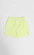 Load image into Gallery viewer, Kids Bright Yellow And White Striped Swimshorts