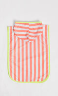 Load image into Gallery viewer, Kids Coral And White Stripe Hooded Poncho With Front Pocket