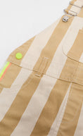 Load image into Gallery viewer, Light Beige And White Stripe Cotton Short Dungarees