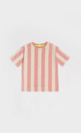 Load image into Gallery viewer, Cotton Oversized Cameo Brown Stripe Tee