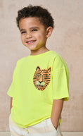 Load image into Gallery viewer, Kids Bright Yellow Tiger Character Face Print Tee