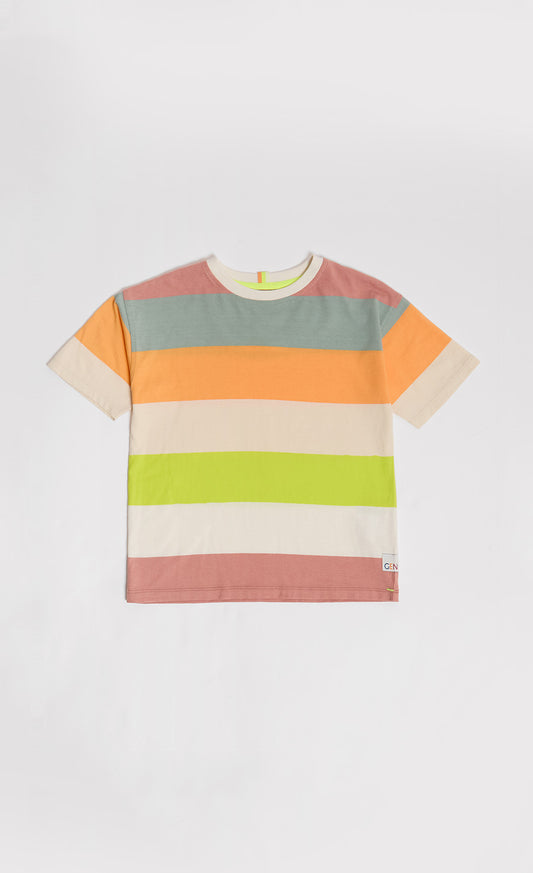 Colourful Oversized Striped Tee