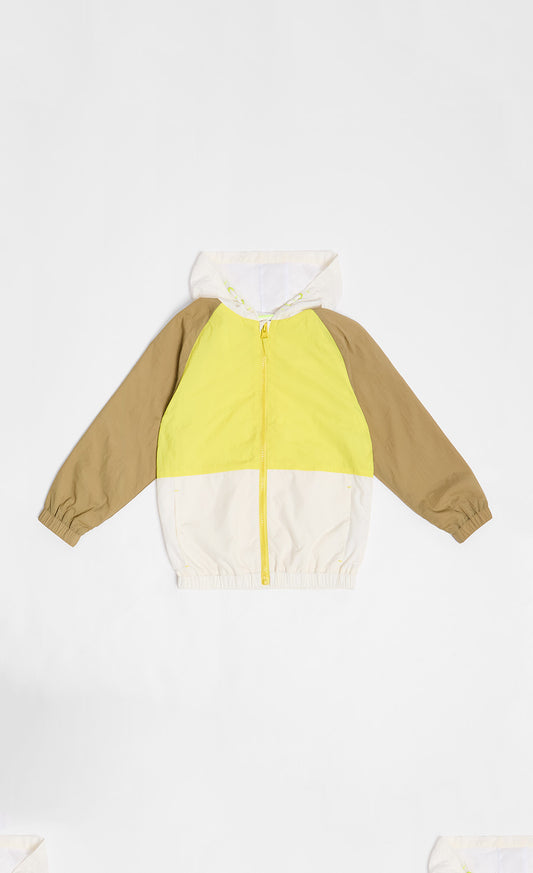 Colour Blocked Nylon Jacket With Shower-Resistant Finish