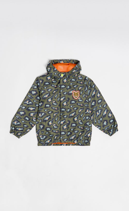 Leopard Spot Printed Shower-Resistant Jacket