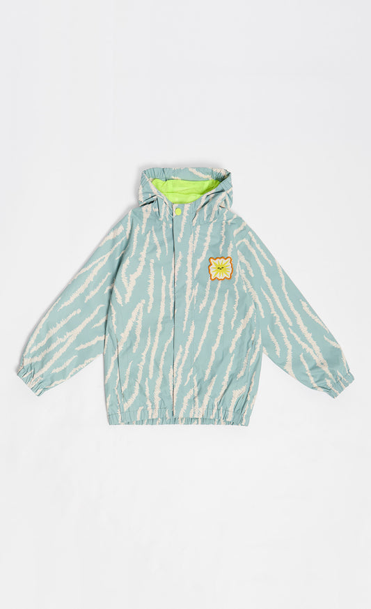 Tiger Stripe Print Shower-Resistant Jacket