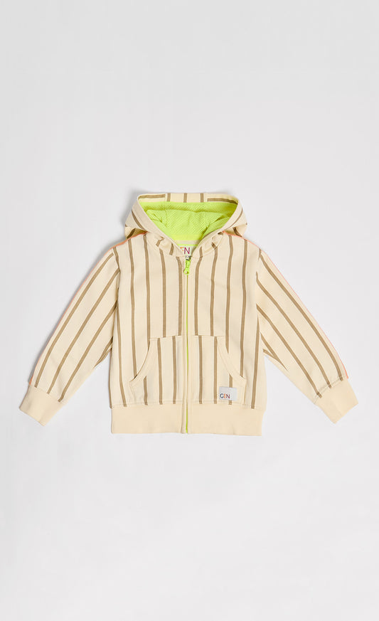 Stripe Zip-Thru Hoodie