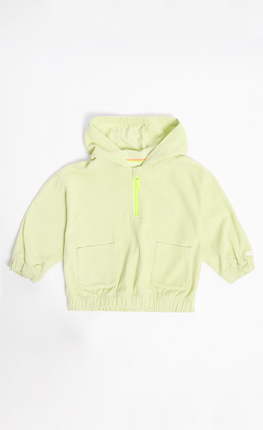 Green Corduroy Pop-Over Hoodie