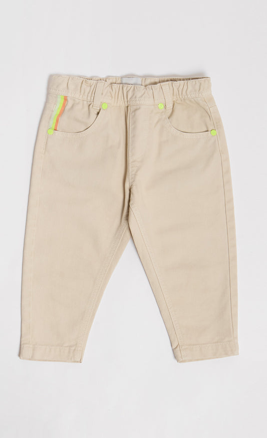 Cool Beige Washed Trousers