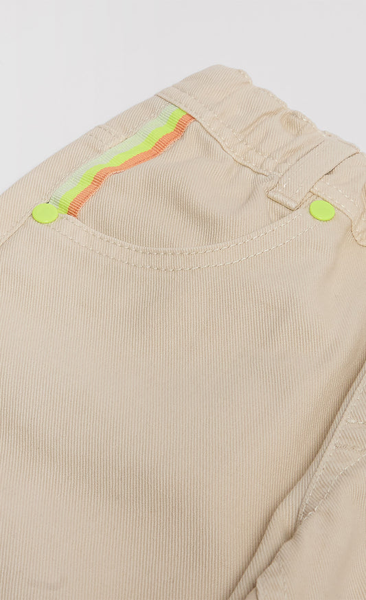 Cool Beige Washed Trousers
