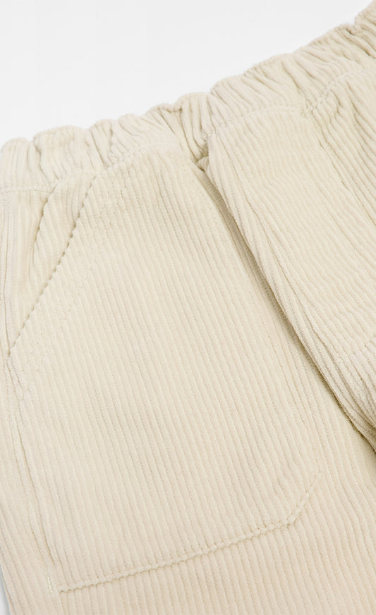 Stone Corduroy Pull-On Trousers