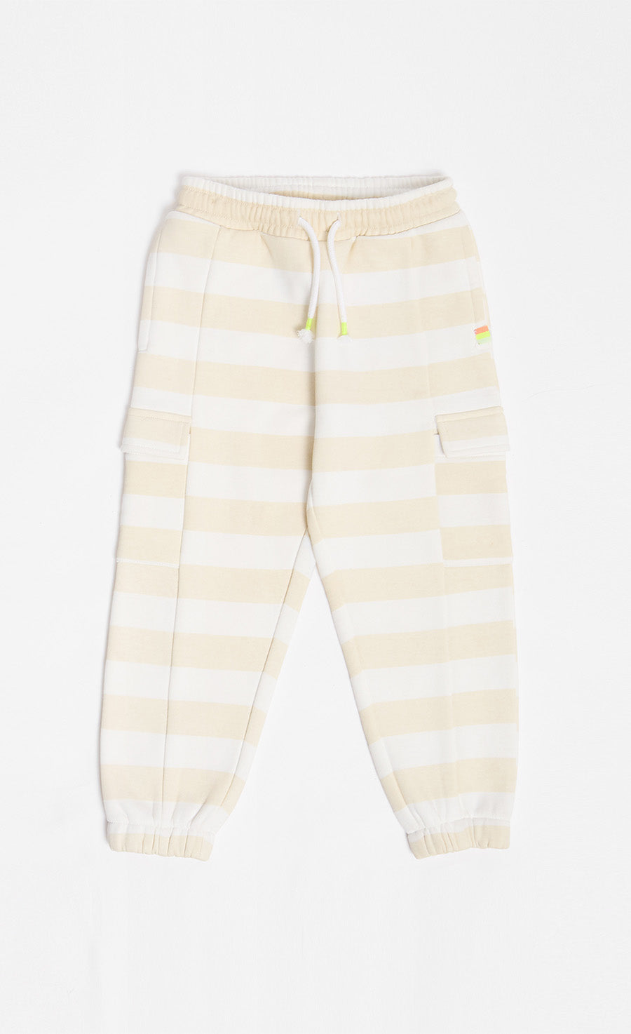 Beige Stripe Cargo Joggers