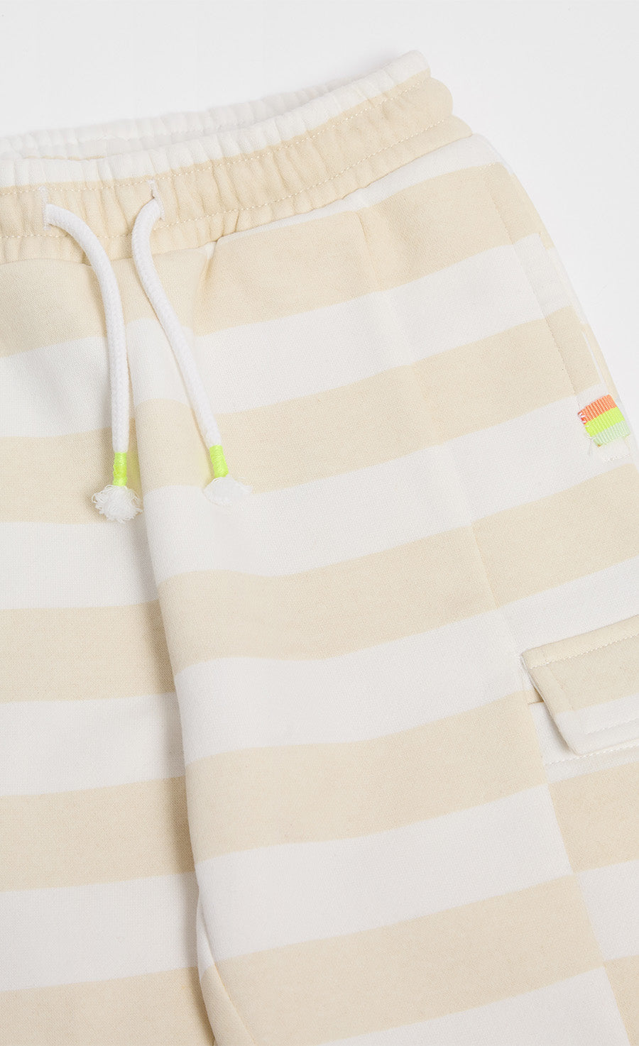 Beige Stripe Cargo Joggers