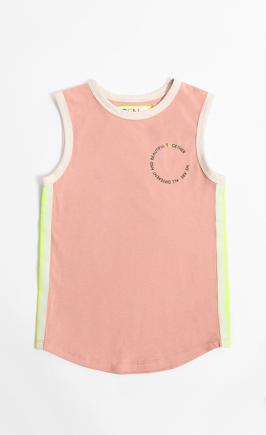 3-Pack Of Tape Vests In Cameo Brown Muted Grey And Yellow