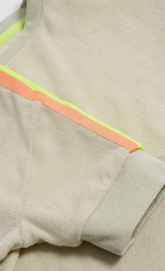 Soft Toweling Top And Shorts Set In Muted Grey