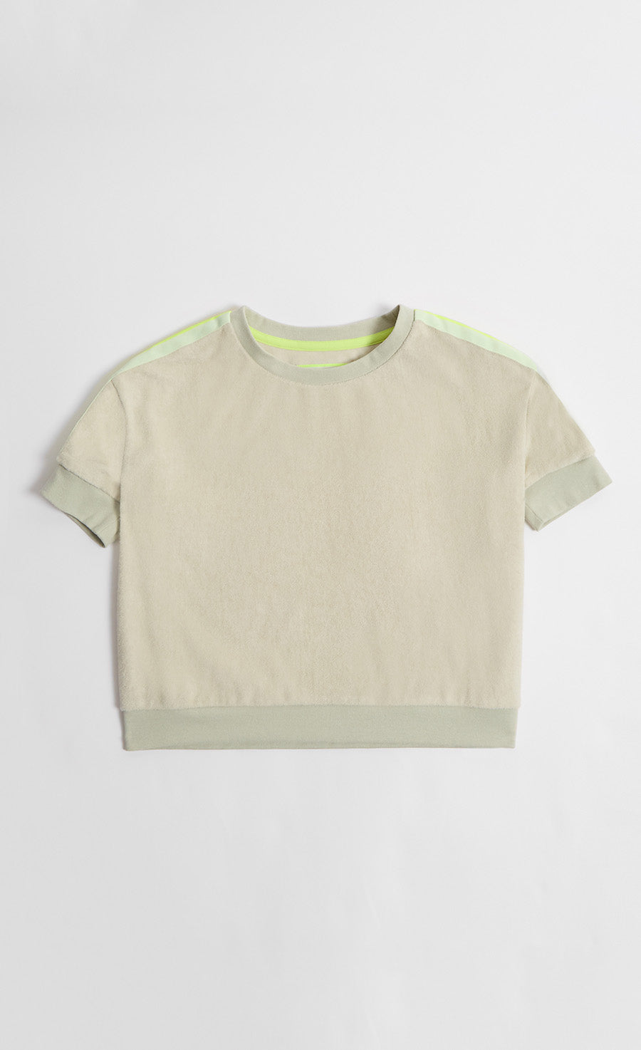 Soft Toweling Top And Shorts Set In Muted Grey