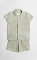 Load image into Gallery viewer, Ribbed Velour Shirt & Shorts Set In Green
