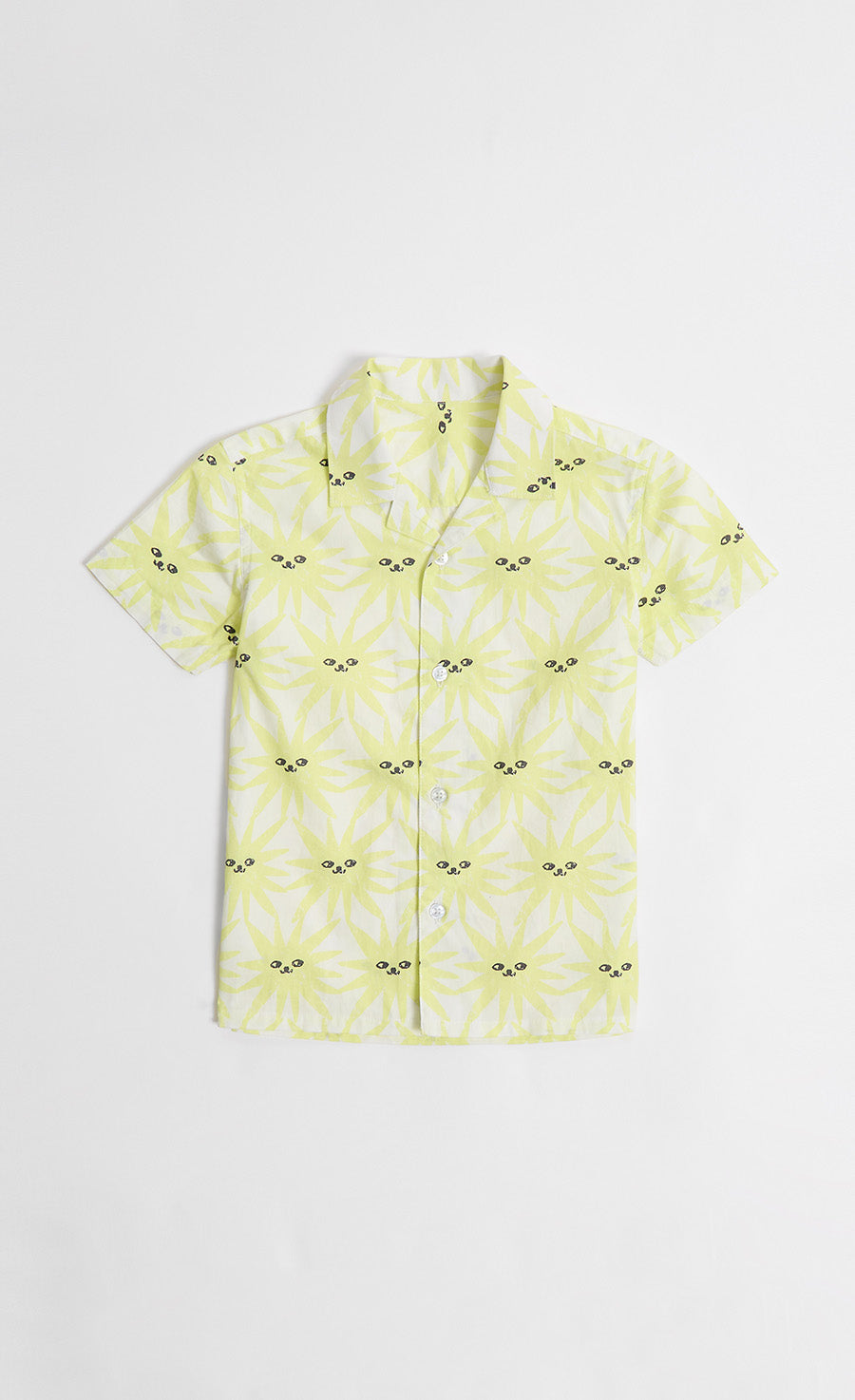 Sun Print And Bright Yellow Colour Shirt And Shorts Set
