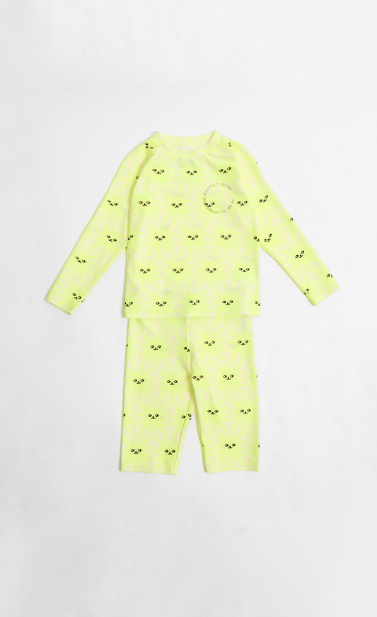 Bright Yellow Sun Print 2 Piece Swim Set
