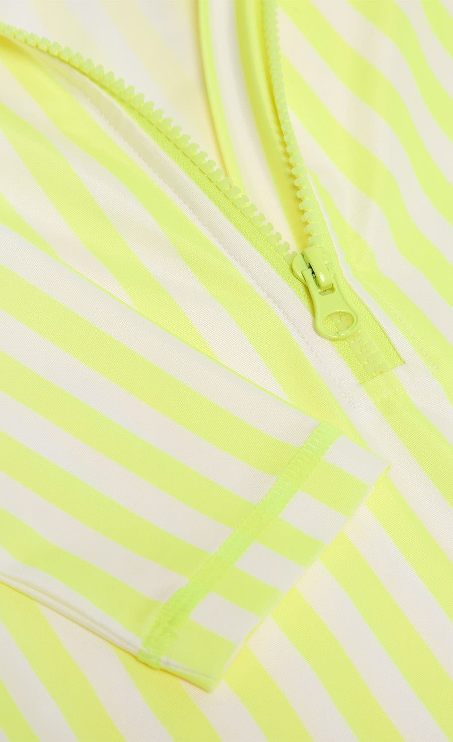 Bright Yellow And White Stripe One-Piece Sunsafe Swimsuit