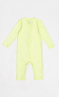Load image into Gallery viewer, Bright Yellow And White Stripe One-Piece Sunsafe Swimsuit
