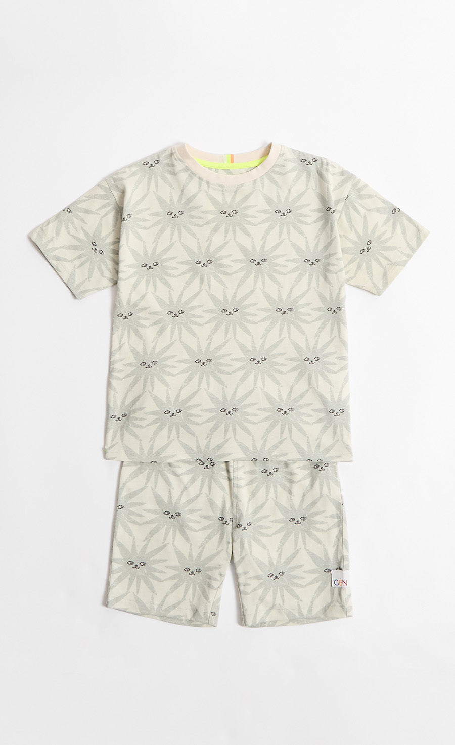 2 Pack Sun Print And A Stripe Print Short Pyjama Set