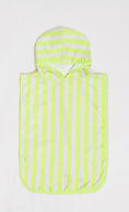 Load image into Gallery viewer, Bright Yellow And White Stripe Poncho With Front Pocket
