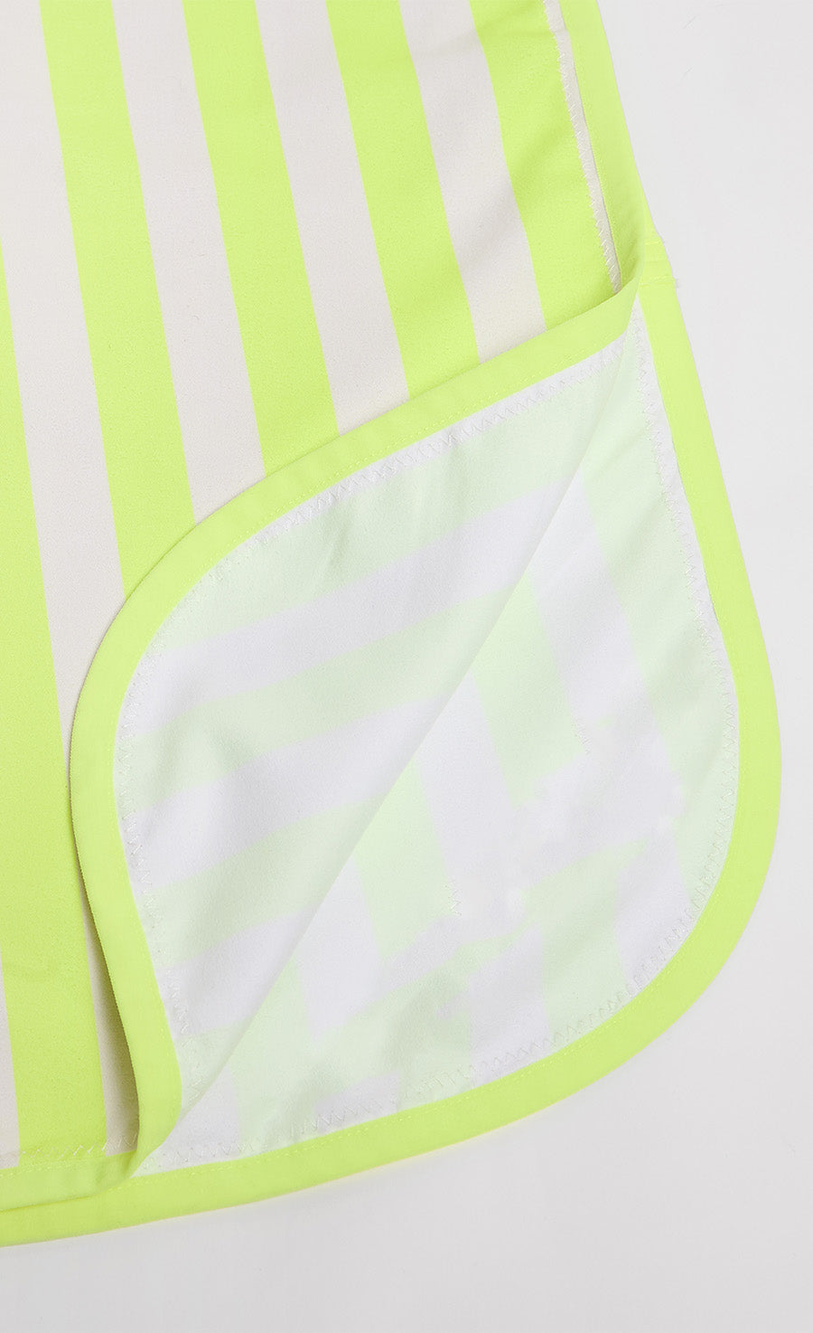 Bright Yellow And White Stripe Poncho With Front Pocket
