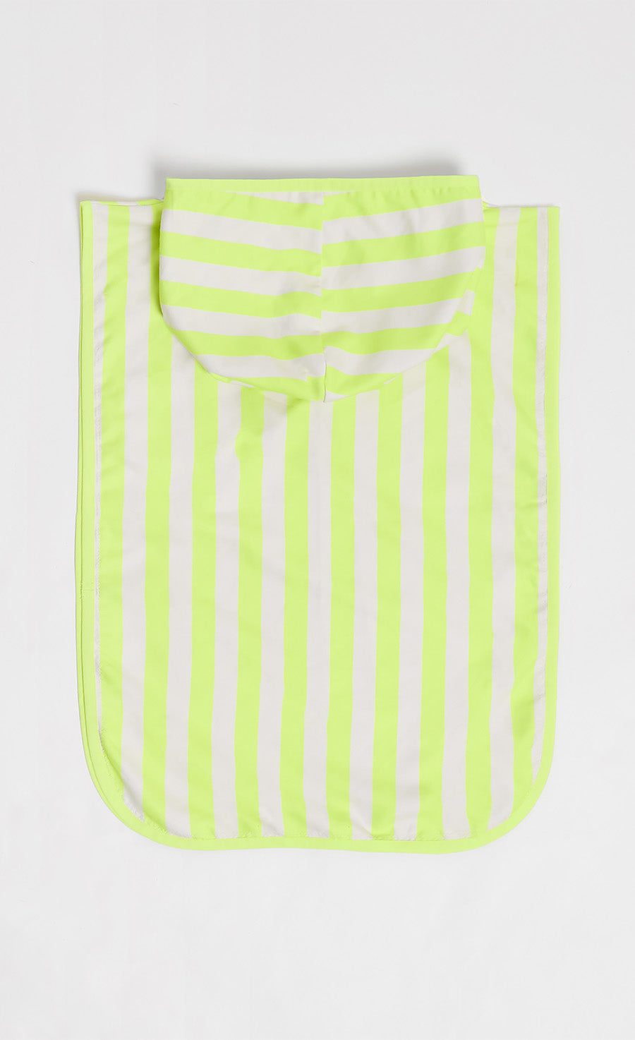 Bright Yellow And White Stripe Poncho With Front Pocket