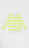 Load image into Gallery viewer, Bright Yellow And White Stripe Crew Sweatshirt
