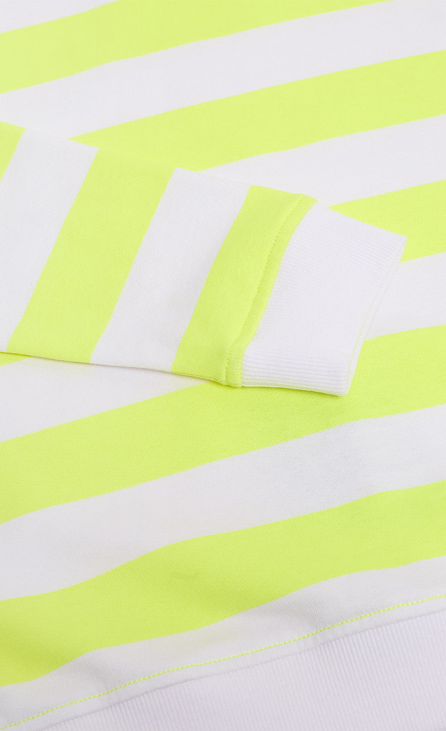 Bright Yellow And White Stripe Crew Sweatshirt