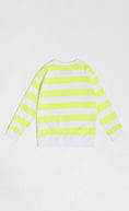 Load image into Gallery viewer, Bright Yellow And White Stripe Crew Sweatshirt
