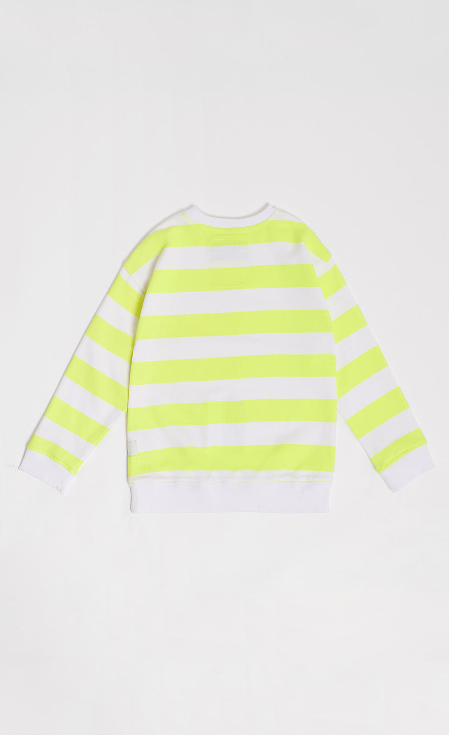 Bright Yellow And White Stripe Crew Sweatshirt