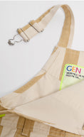 Load image into Gallery viewer, Light Beige And White Stripe Cotton Short Dungarees
