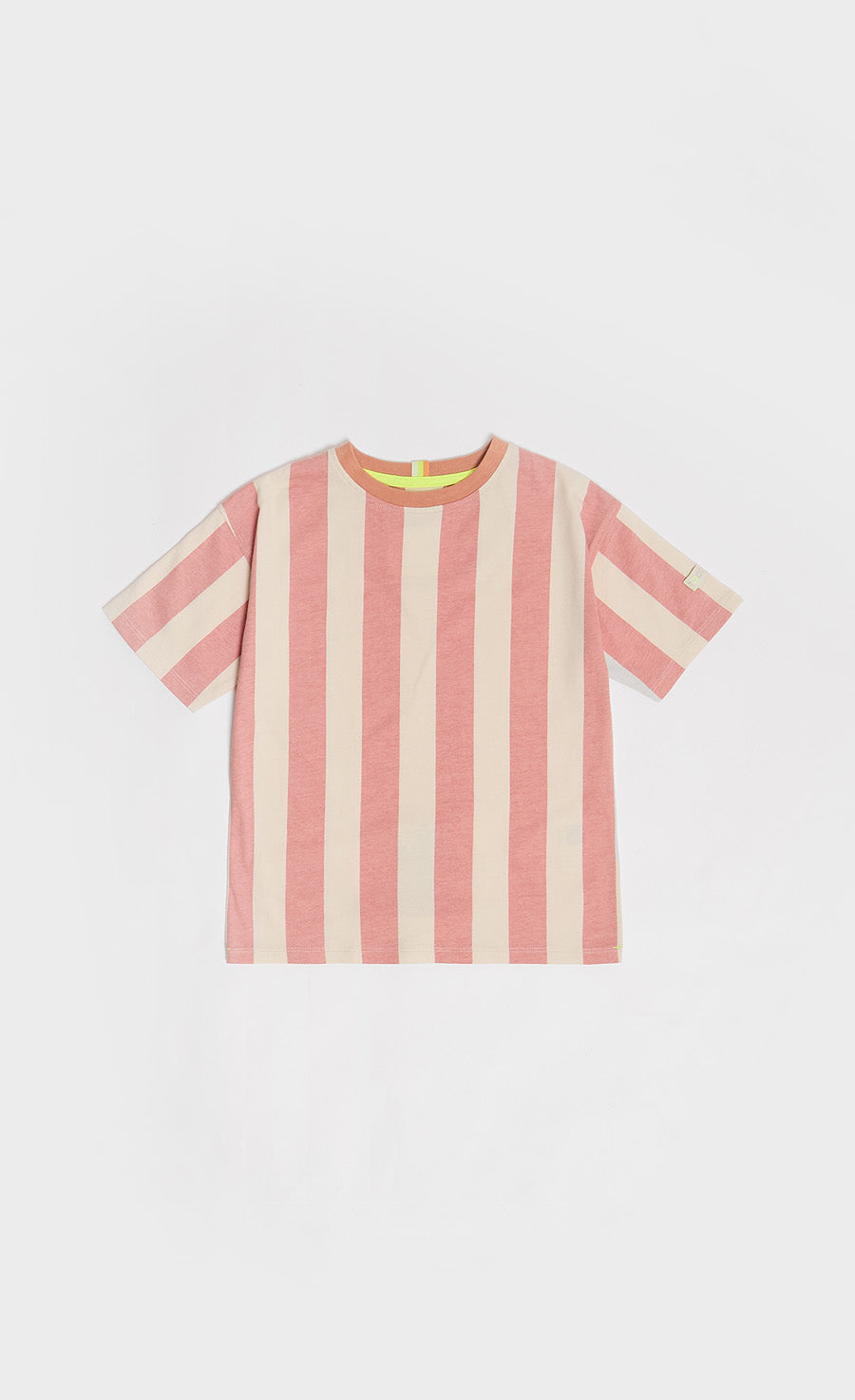 Cotton Oversized Cameo Brown Stripe Tee