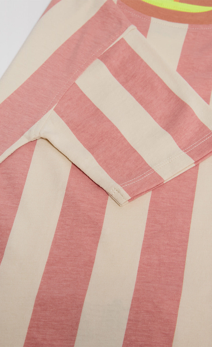 Cotton Oversized Cameo Brown Stripe Tee