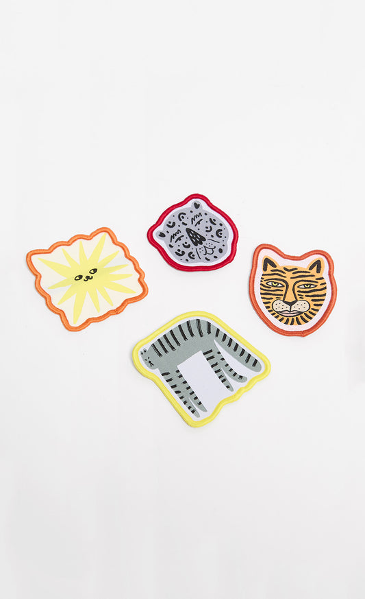 Pack Of 4 Iron-On Animal Character Patches