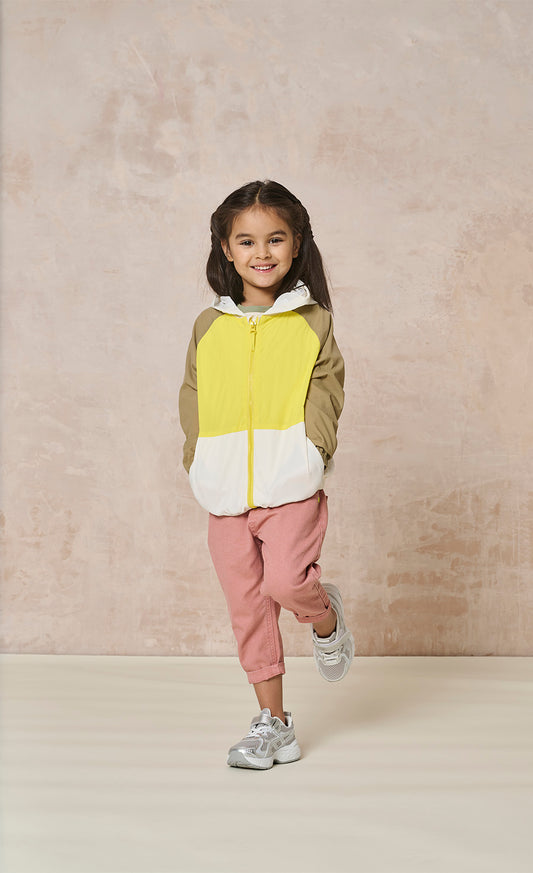 Colour Blocked Nylon Jacket With Shower-Resistant Finish