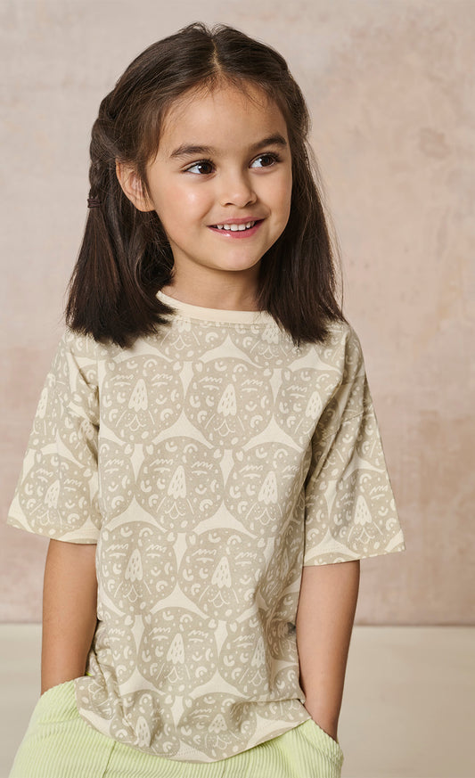 Lightweight Oversized Tiger Face Print Tee