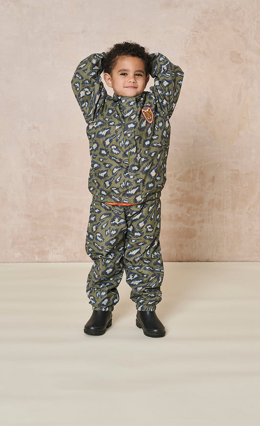 Leopard Spot Printed, Shower-Resistant Vibrant Trousers