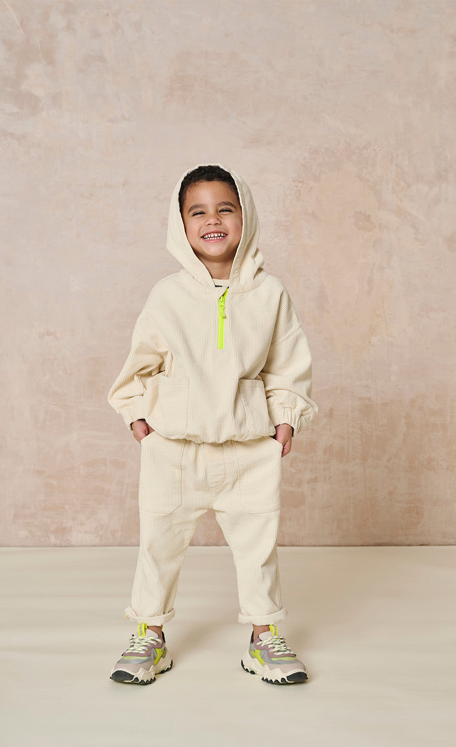 Stone Corduroy Pop-Over Hoodie