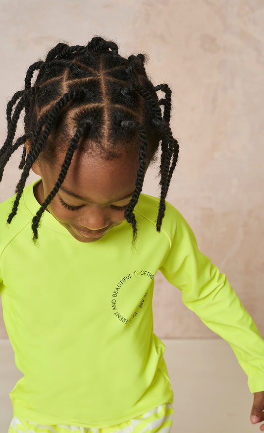 Bright Yellow Slogan Rash Vest